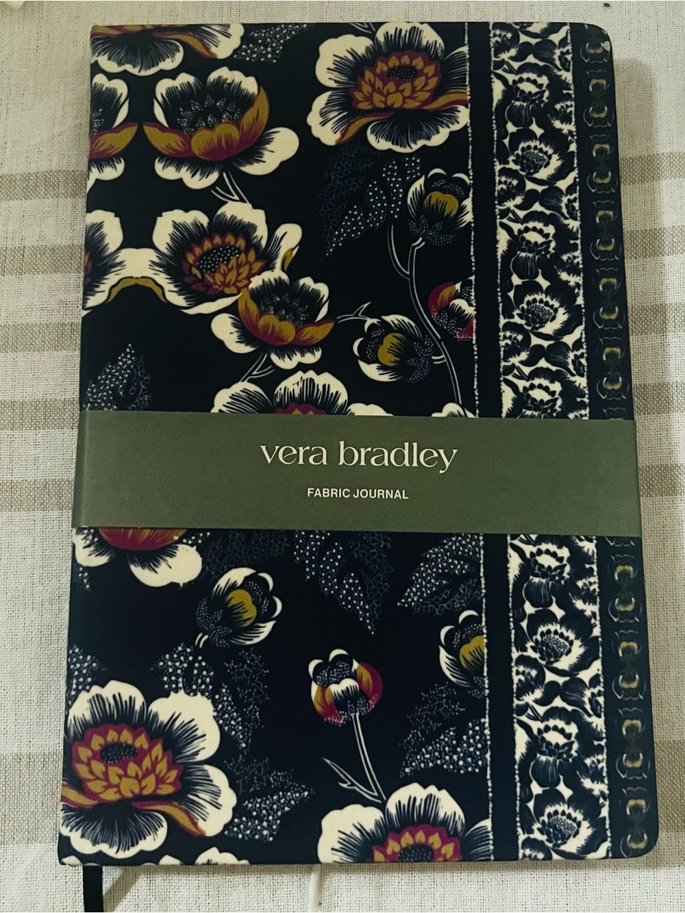 Vera Bradley Navy Floral Journal Cover with Multicolor Blooms